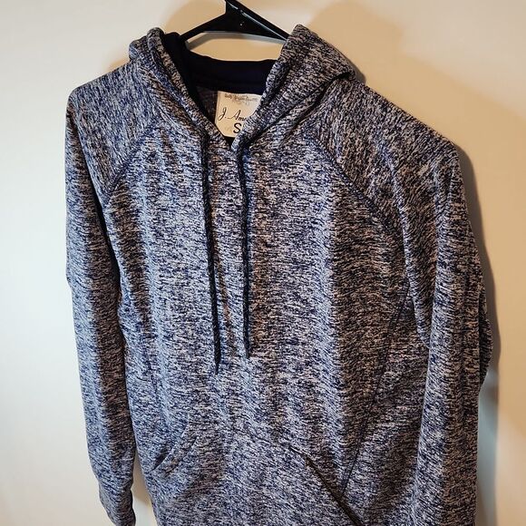 J America Hoodie Hooded Sweatshirt Pullover Men's Size Small Blue/Gray EUC NICE! - Picture 6 of 12